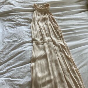 Beautiful cream silk long sleeveless dress. Banana Republic size 12